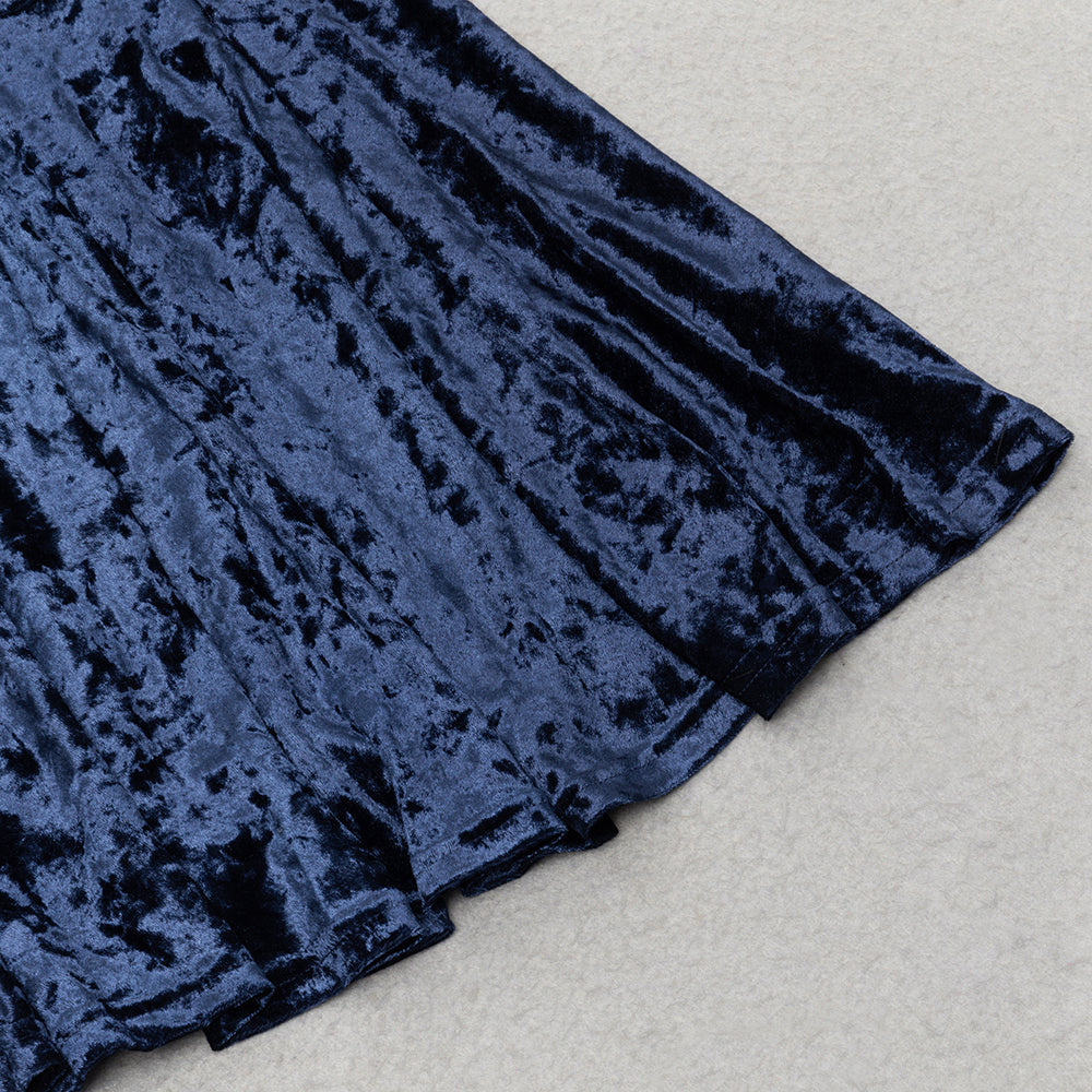 AIIZIE VELVET ONE-SHOULDER WRAPPED HIP MIDI DRESS - product image