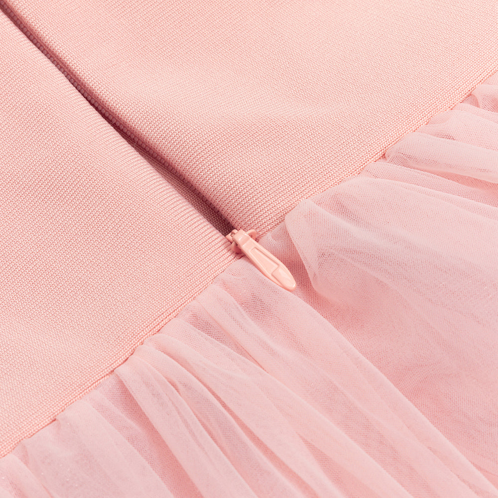 OFF SHOULDER CORSET A LINE MIDI DRESS IN PINK