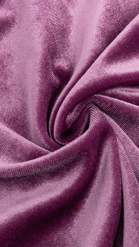 LACE CORSET MAXI VELVET DRESS PLUM