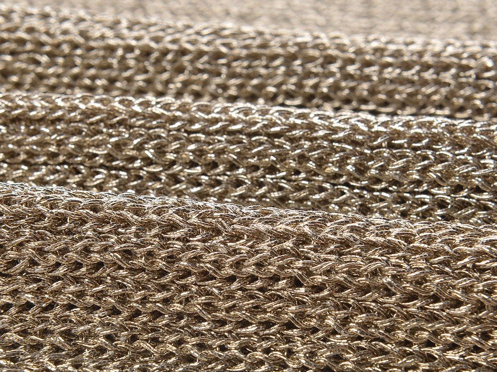 Shimmering Gold Ribbed Knit Midi Dress with Chic Chain Belt