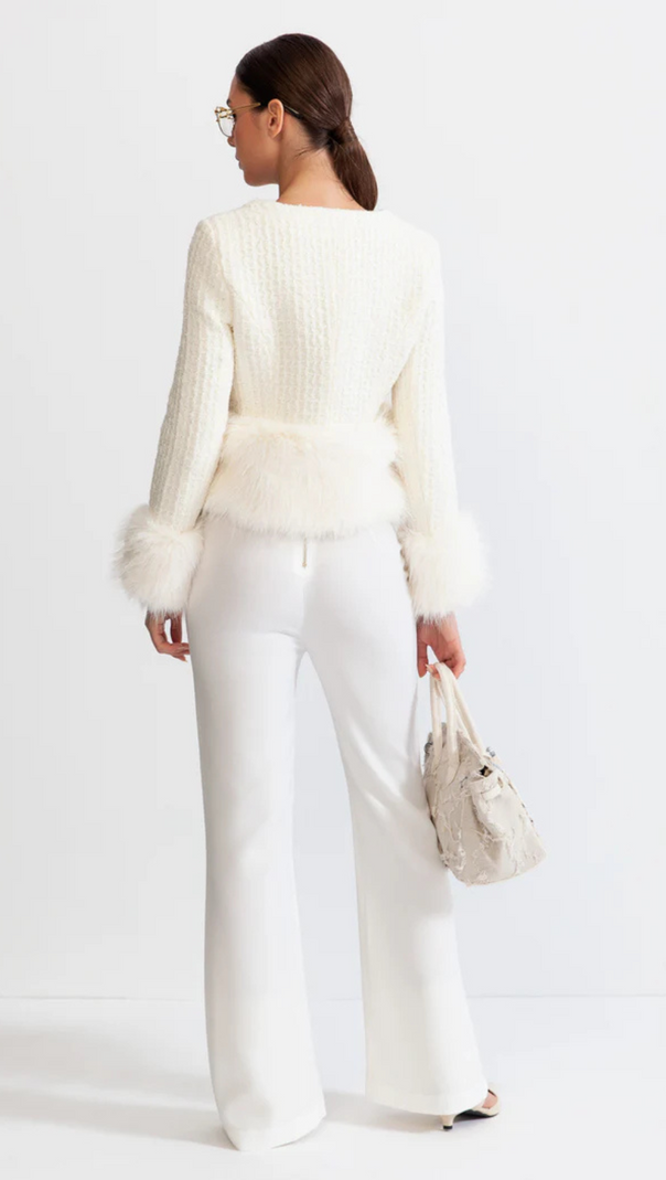 AIIZIE FAUX FUR COAT WITH WOOL BLEND - product image