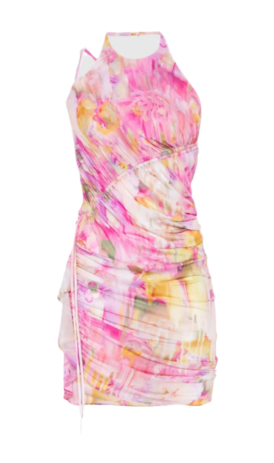 Ludema gerafftes Neckholder-Minikleid mit Blumendruck