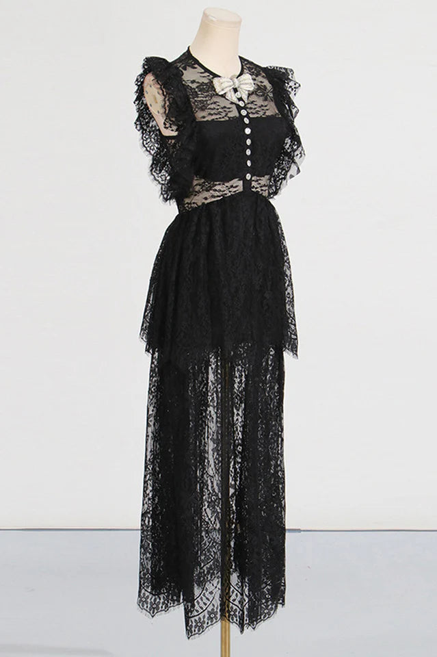 AIIZIE TIERED LACE MAXI DRESS - product image