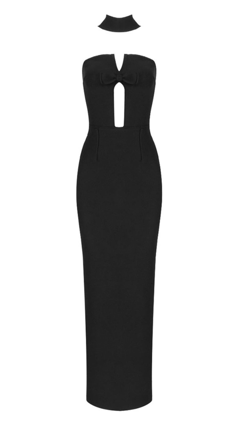 STRAPLESS MAXI DRESS IN BLACK