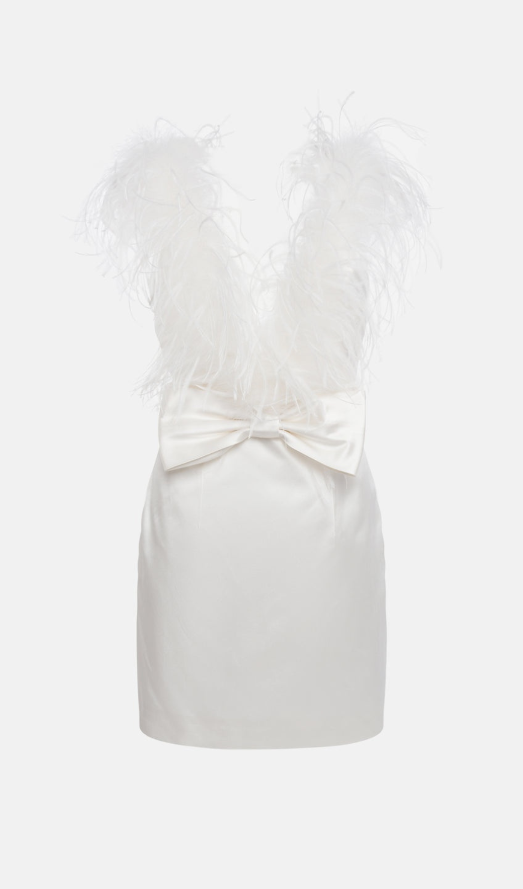 SIBYL FEATHER SLEEVELESS MIDI DRESS IN WHITE