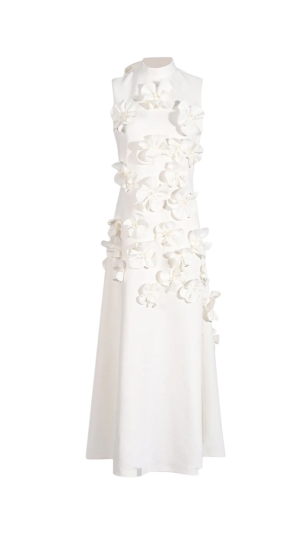 AIIZIE ANNONA WHITE FLOWER EMBELLISHED MAXI DRESS - product image