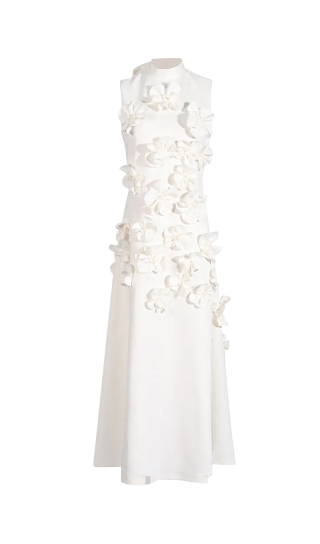 ANNONA WHITE FLOWER EMBELLISHED MAXI DRESS