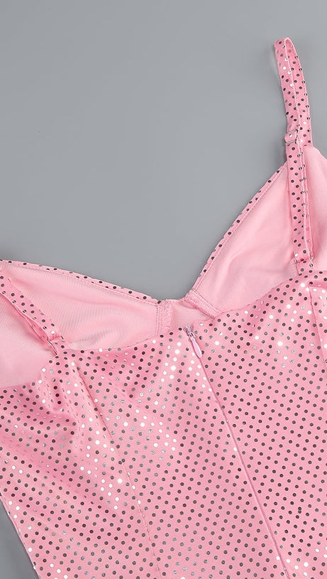 BROOK CRYSTAL-EMBELLISHED SLEEVELESS MAXI DRESS IN ROSE PINK