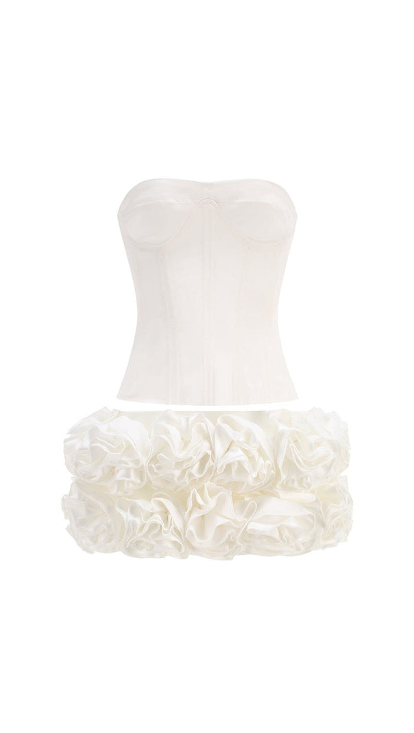 AIIZIE CLEGG WHITE CORSET FLOWER TWO-PIECE SET - product image