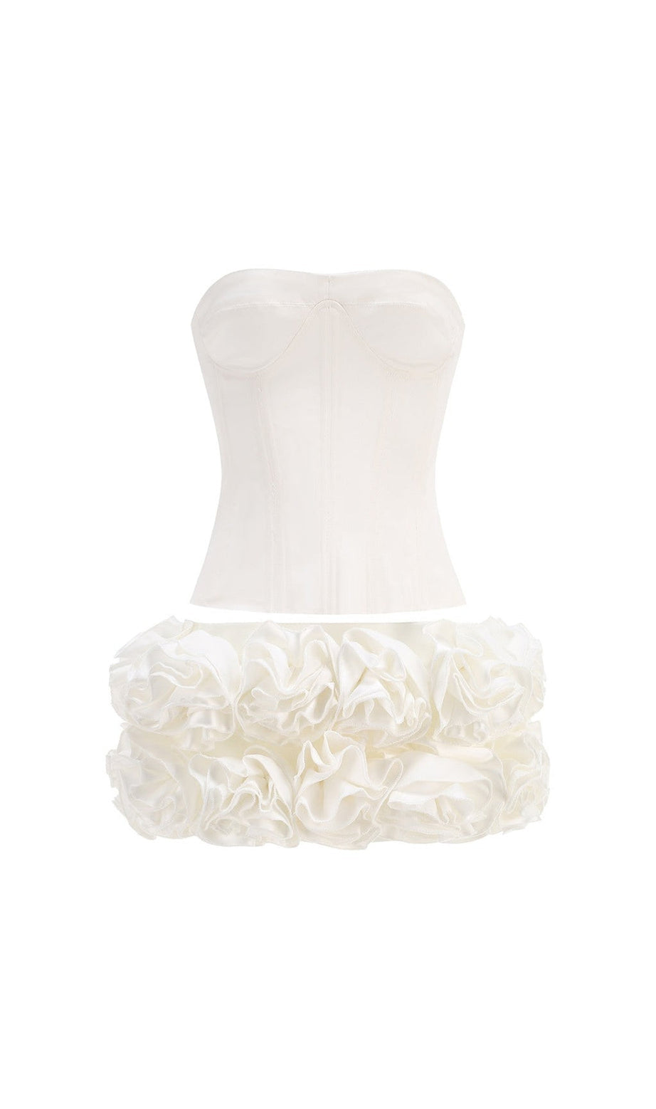 SET DUE PEZZI CON CORSETTO BIANCO E FIORI DI CLEGG