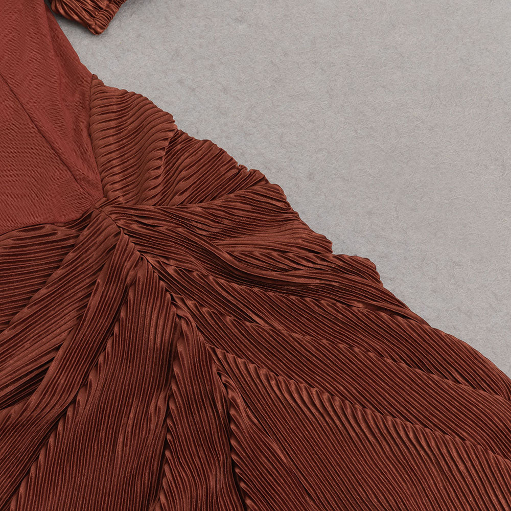 AIIZIE PUFF SLEEVE TWIST FRONT SPLIT THIGH DRESS - product image