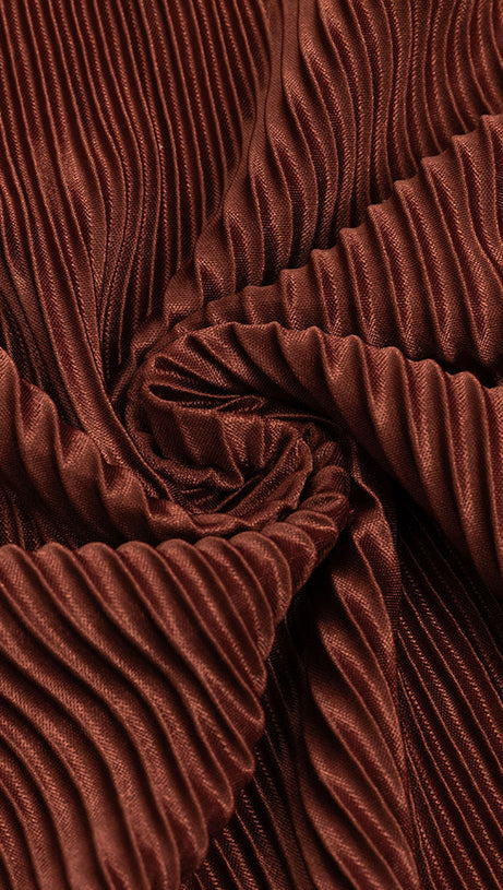 PUFF SLEEVE TWIST FRONT SPLIT THIGH DRESS