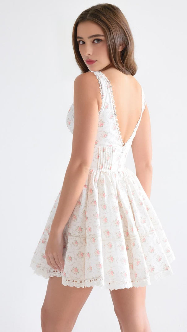 AIIZIE ENCHANTING ROSE PRINT MINI DRESS - product image