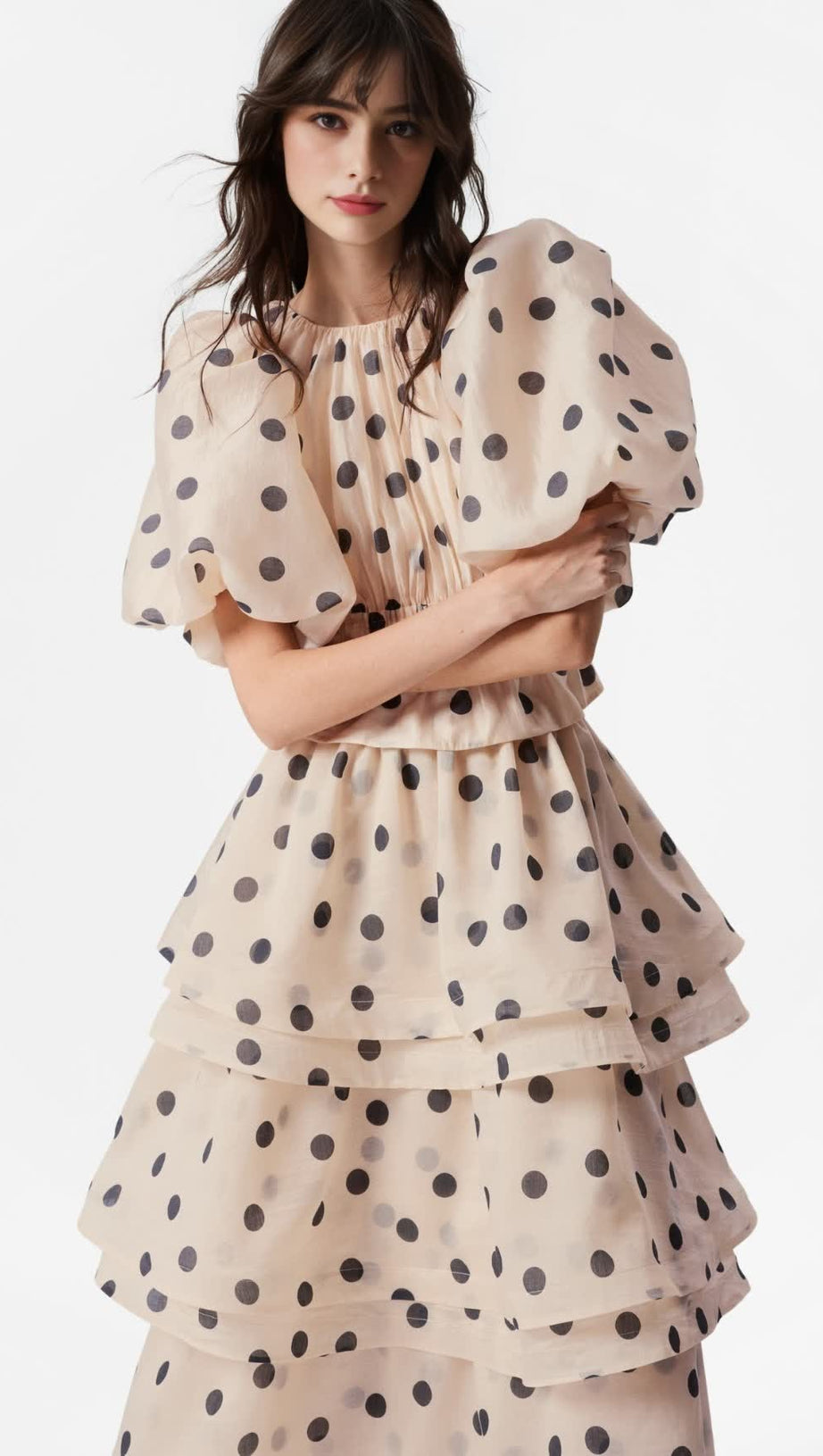 COLETTE POLKA DOT RUFFLE SKIRT TWO PIECE SET