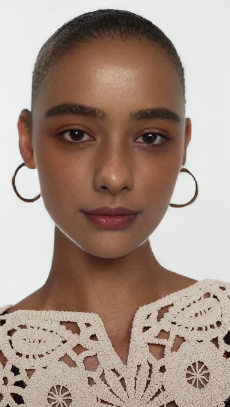 Häkel-Midikleid aus Georgia-Baumwolle in Aprikose