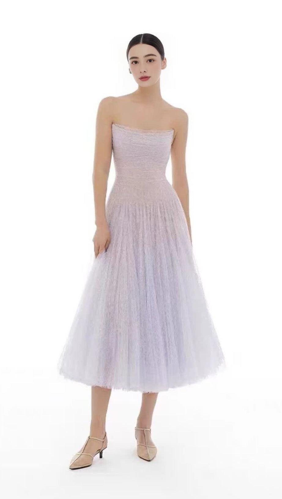 CAROL DRAPED LACE MAXI DRESS IN VIOLET