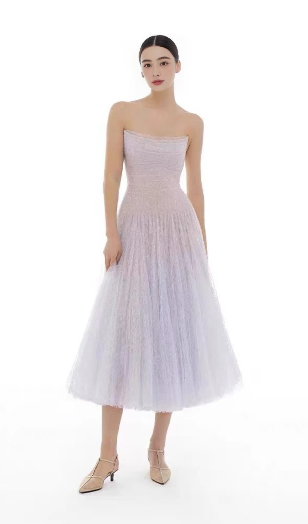 CAROL DRAPED LACE MAXI DRESS IN VIOLET