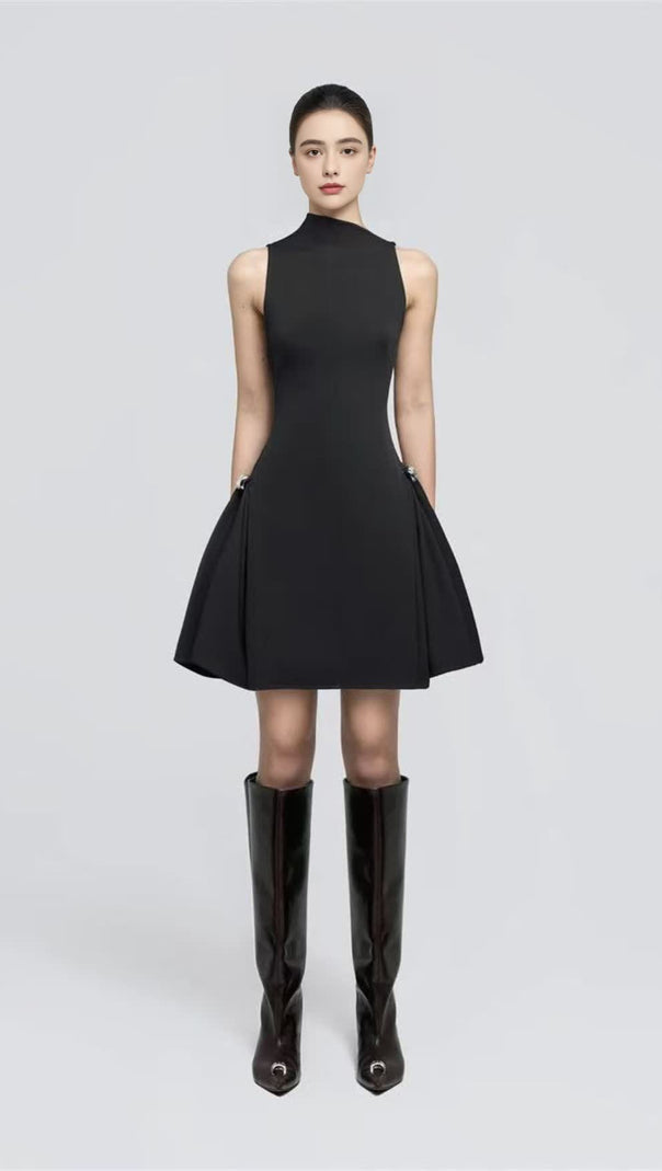 AIIZIE BLACK SLEEVELESS MINI DRESS - product image