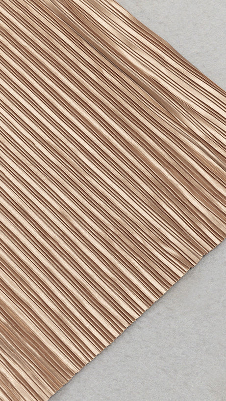 KHAKI PLEATED HEM CAMI DRESS