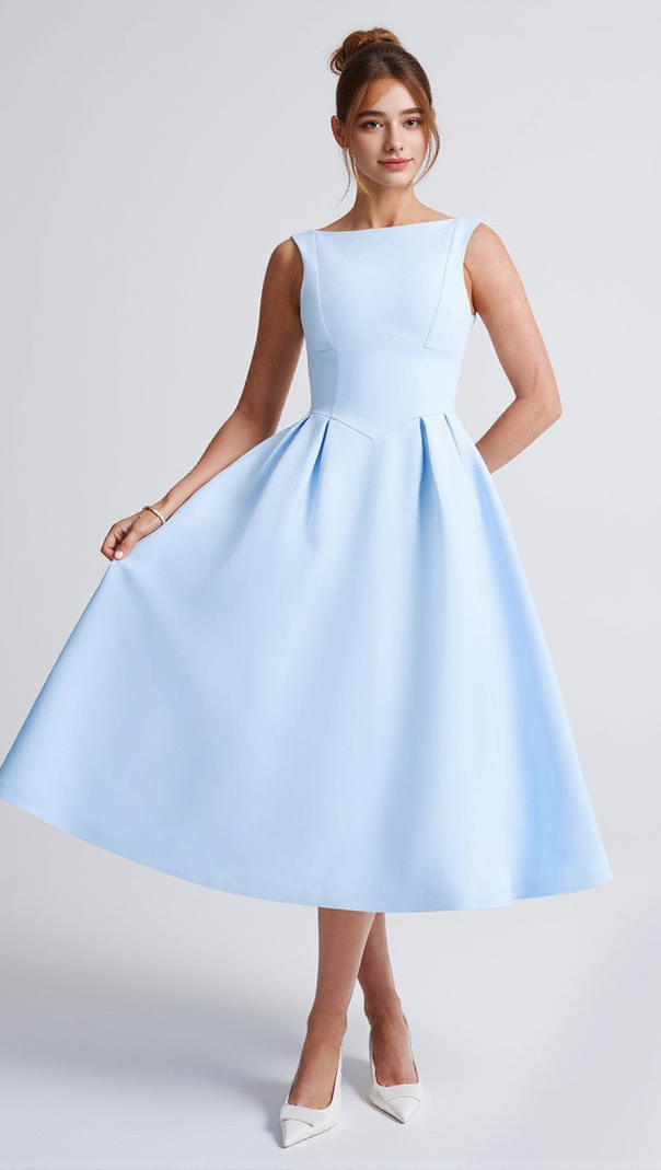 AIIZIE CLARABELLA SLEEVELESS MIDI DRESS IN WHITE - product image