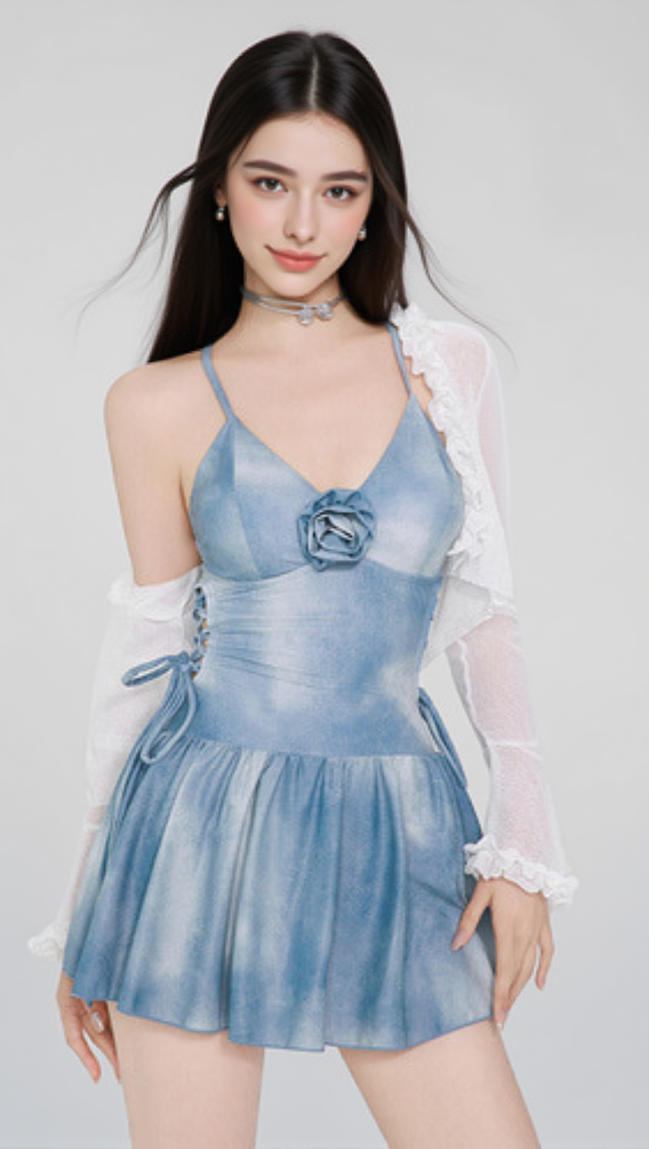 DODSON BLUE FLOWER ONE-PIECE SWIMSUIT