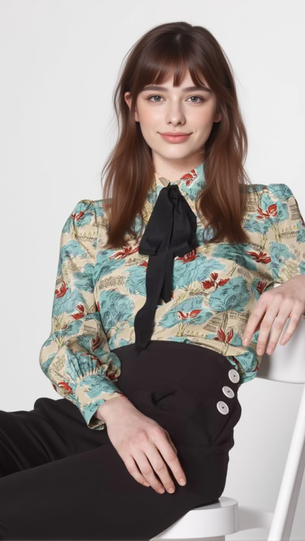 AIIZIE SONYA TUILERIES PRINT SILK SHIRT - product image