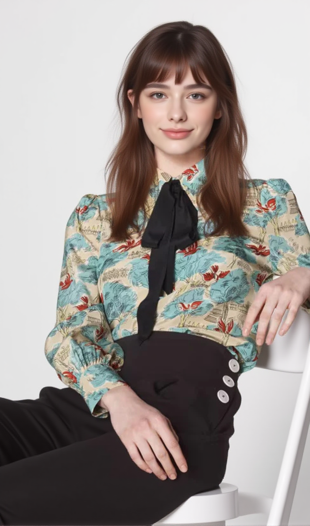 SONYA TUILERIES PRINT SILK SHIRT