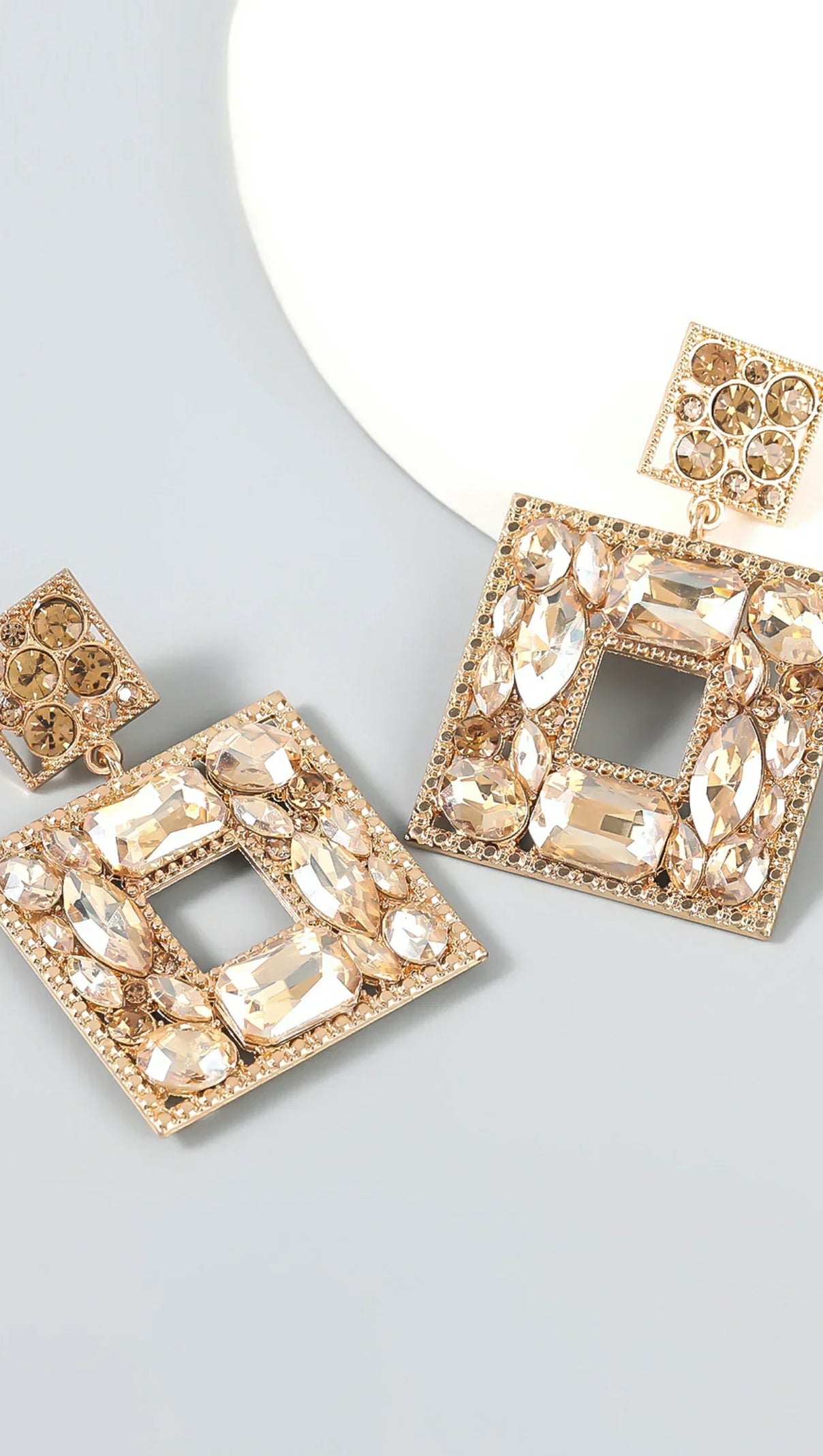 AIIZIE ANNELISE SQUARE CRYSTAL DIAMOND EARRINGS - product image