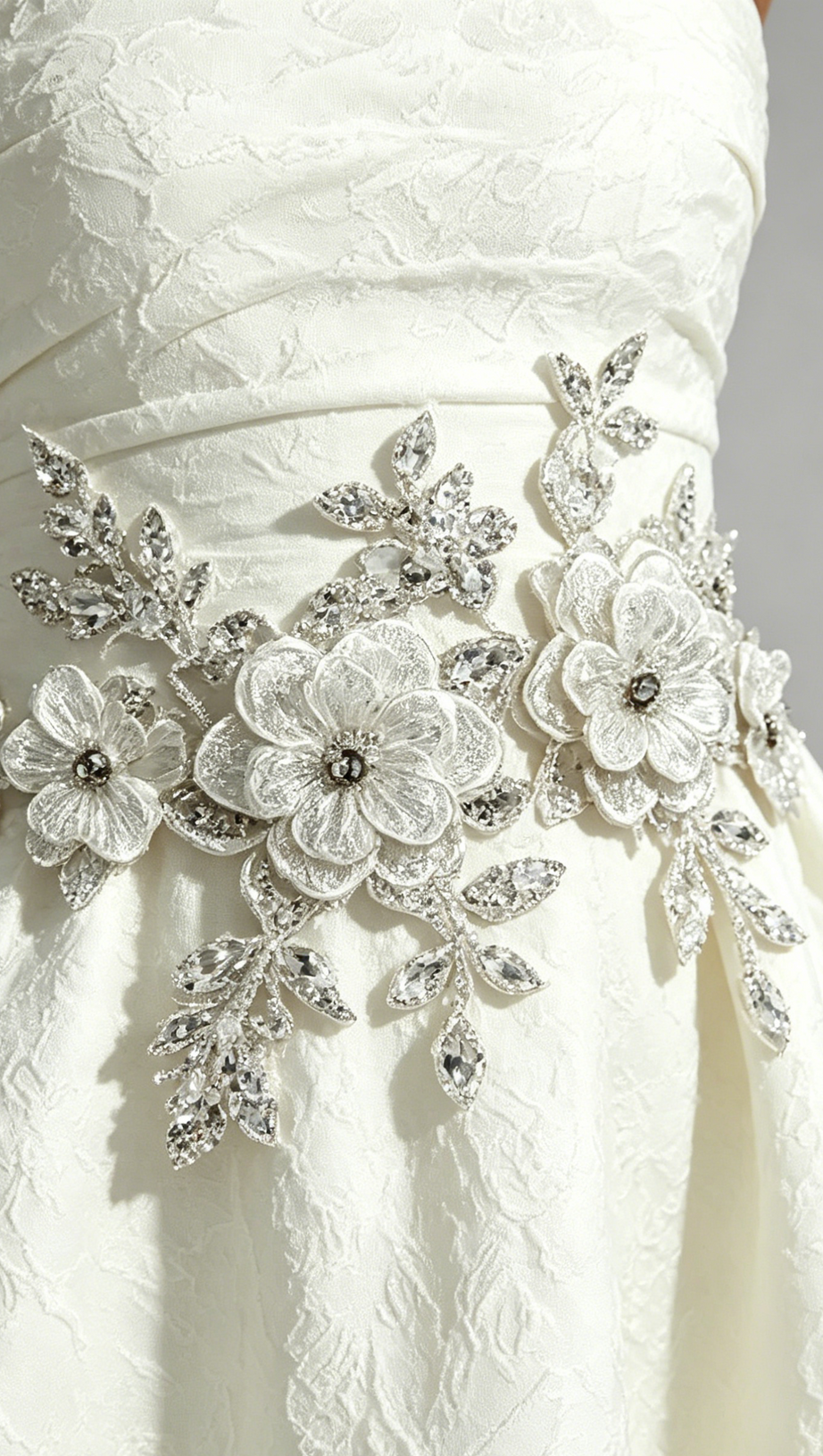 Lace Flower Embroidery Saoirse Midi Dress - Ivory