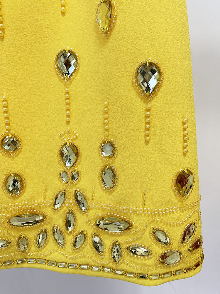 AIIZIE CRYSTAL-EMBELLISHED SUIT SET IN YELLOW - product image