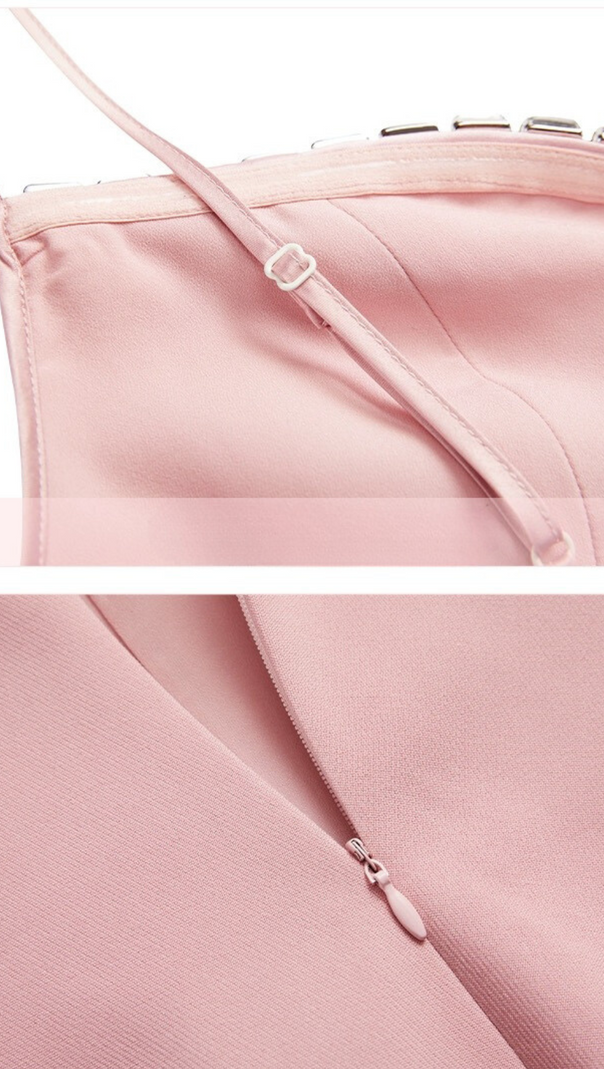AIIZIE CRYSTAL CAMISOLE MINI DRESS IN PINK - product image