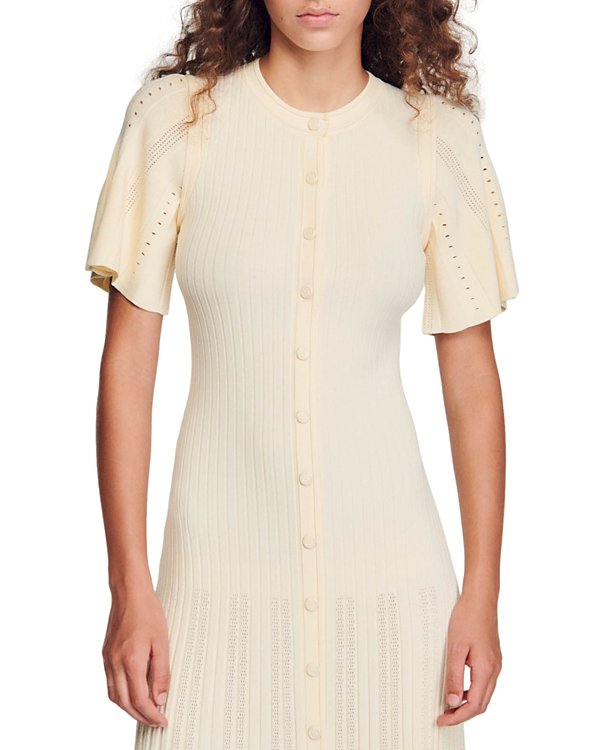 MENIA KNIT MIDI DRESS IN BEIGE