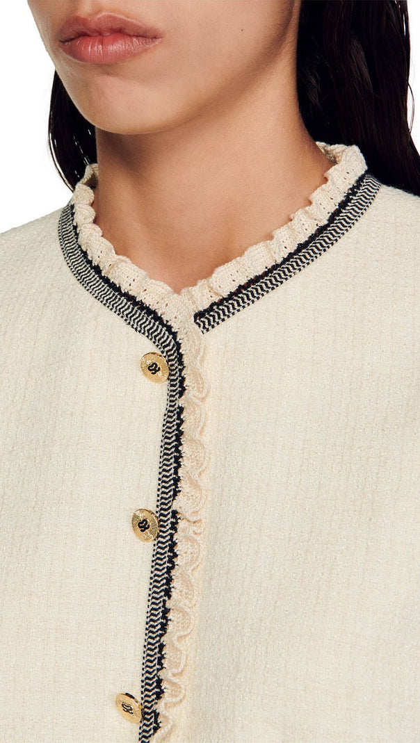 AIIZIE POLLY APRICOT RUFFLE TRIM COLLAR MINI DRESS - product image