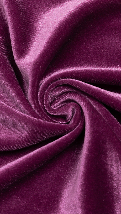 ABITO LUNGO IN VELLUTO A MANICHE LUNGHE MAGENTA