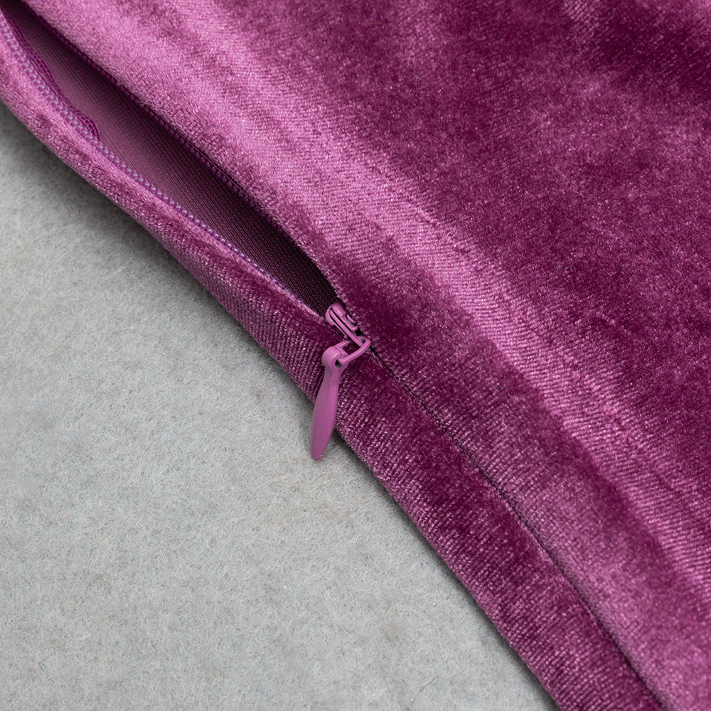 AIIZIE LONG SLEEVE MAXI VELVET DRESS MAGENTA - product image