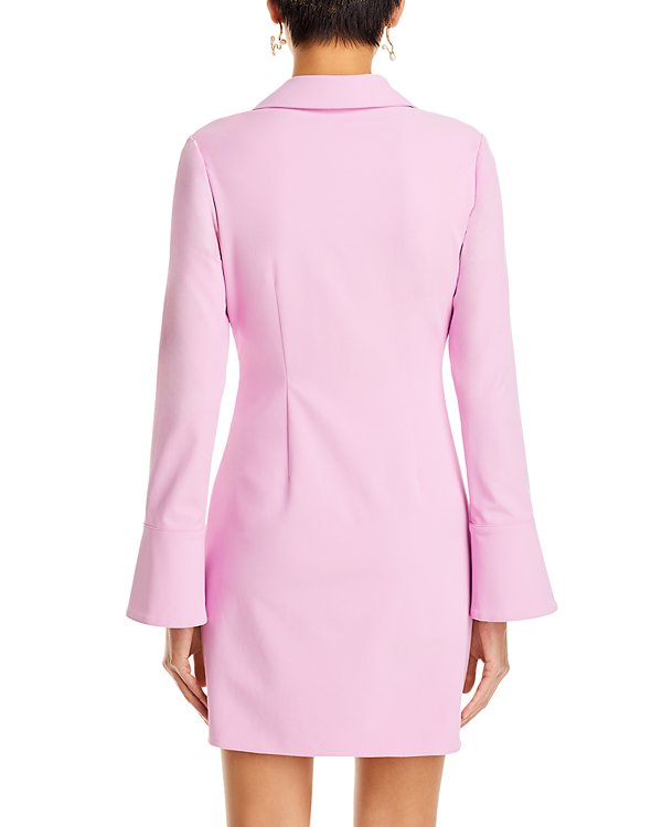 RUCHED SHIRT MINI DRESS IN PINK