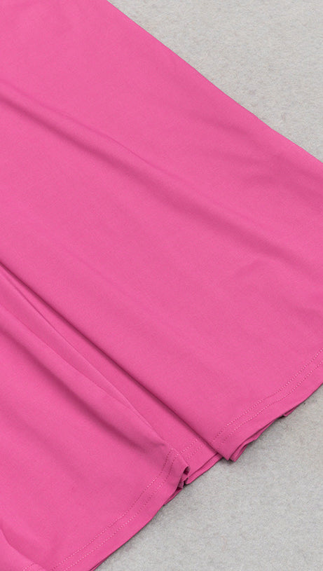 ASYMMETRIC RUCHED LONG SLEEVE MAXI DRESS