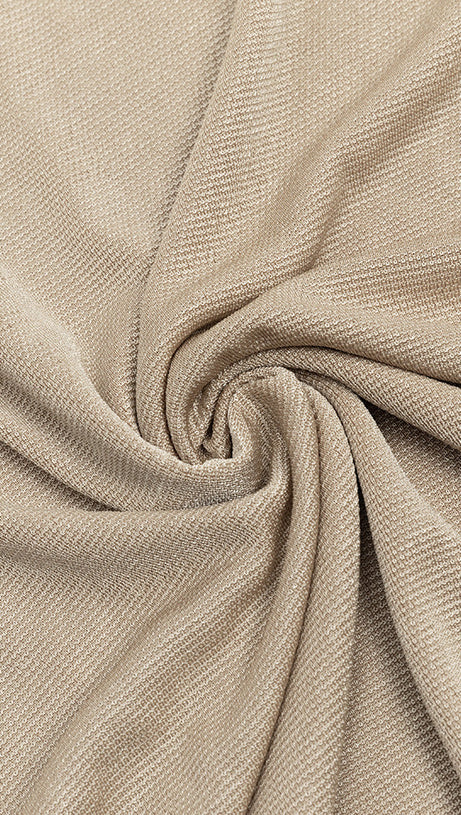 ABITO LUNGO DRAPPEGGIATO A MANICHE LUNGHE COLOR NUDO 