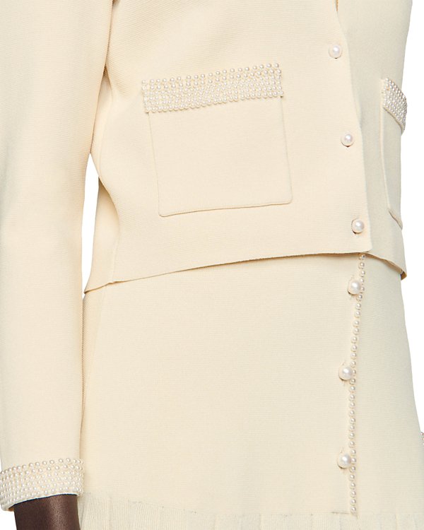 NAMAL EMBELLISHED CARDIGAN IN BEIGE
