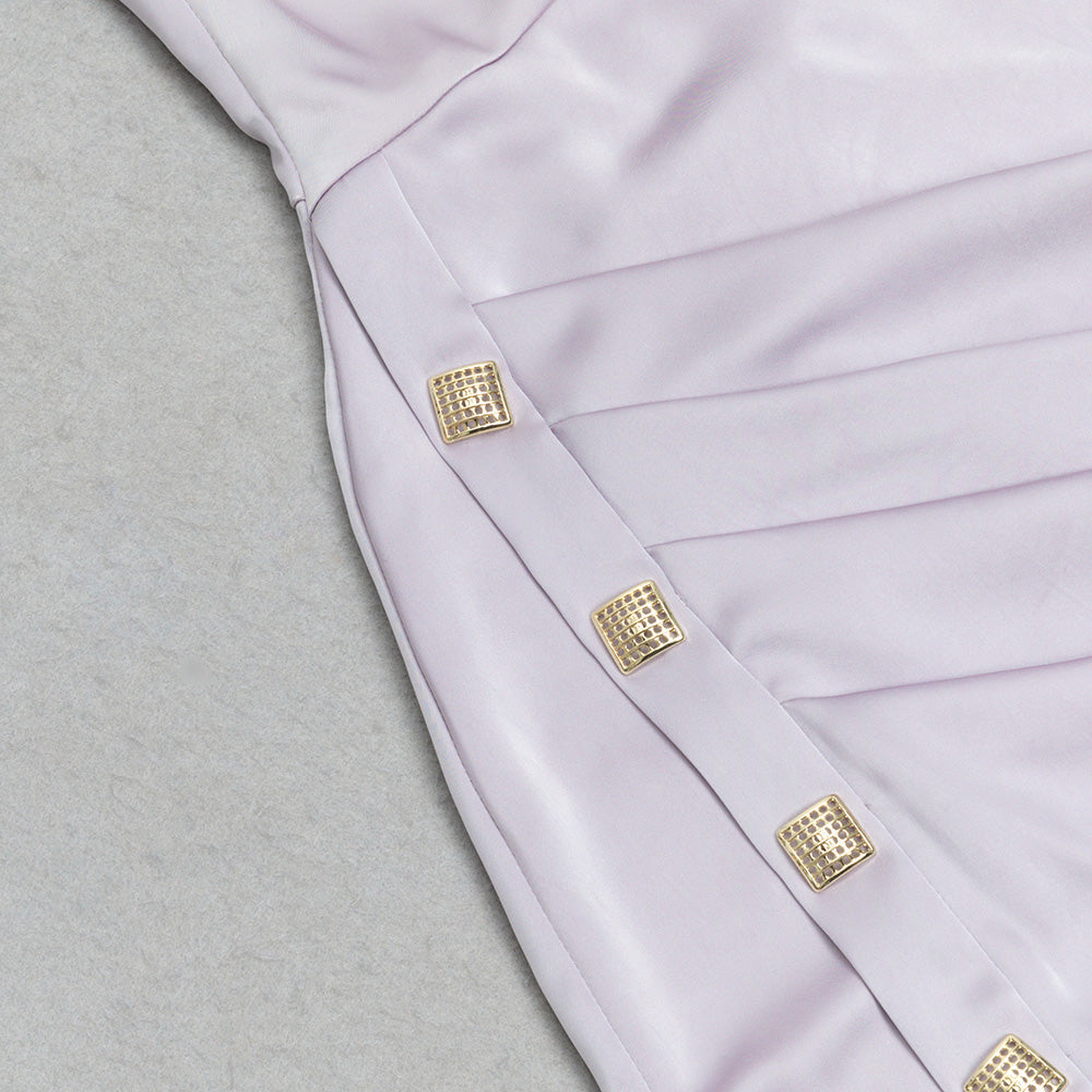 AIIZIE DRAPED MIDI SILK DRESS LAVENDER - product image