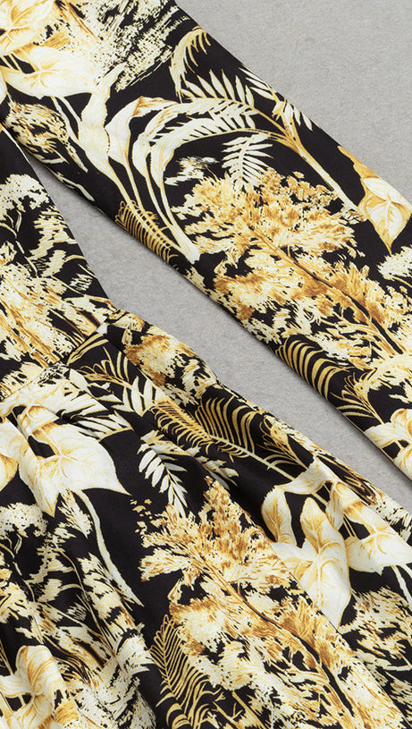 TROPICAL PRINT ASYMMETRICAL HEM DRESS