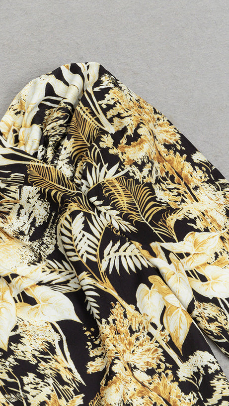 TROPICAL PRINT ASYMMETRICAL HEM DRESS