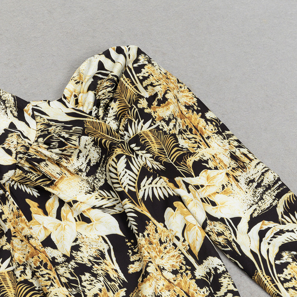 Kleid mit tropischem Print und asymmetrischem Saum 