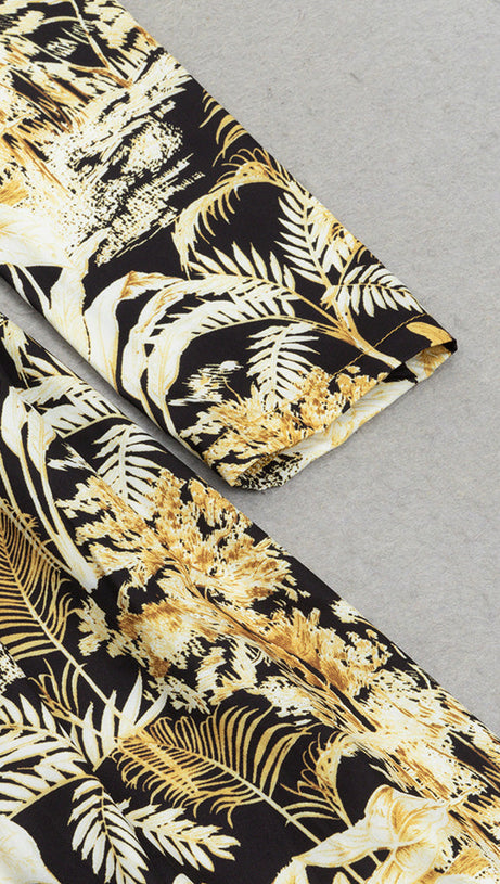 TROPICAL PRINT ASYMMETRICAL HEM DRESS