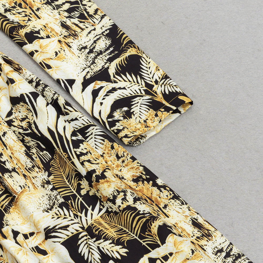 Kleid mit tropischem Print und asymmetrischem Saum 