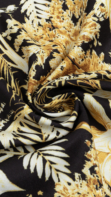 TROPICAL PRINT ASYMMETRICAL HEM DRESS