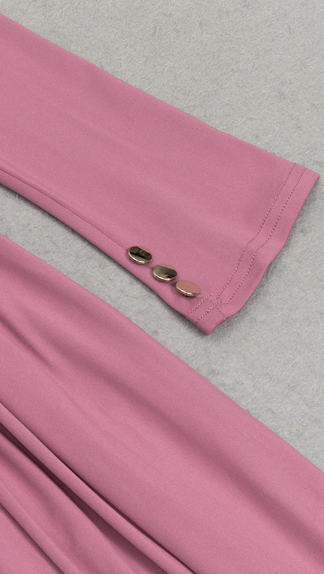 MAXI ABITO FLUO CON RUCHES MANICHE LUNGHE 