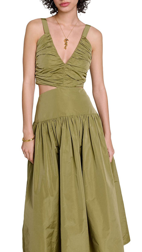 EDWINA RAFETTAS MAXIKLEID MIT AUSSCHNITT