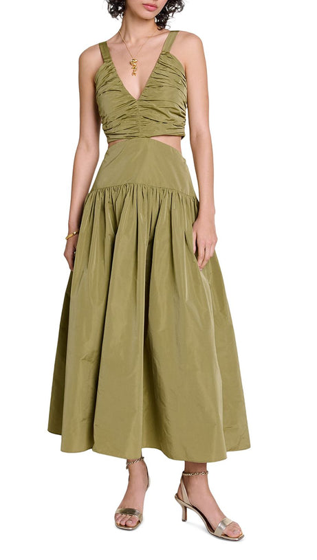 EDWINA RAFETTAS MAXIKLEID MIT AUSSCHNITT