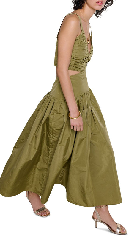 EDWINA RAFETTAS MAXIKLEID MIT AUSSCHNITT